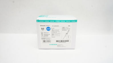 Braun 4252520-02 Introcan Safety IV Cath. 22G x 1-3/4inch 26ml/min - Box of 50